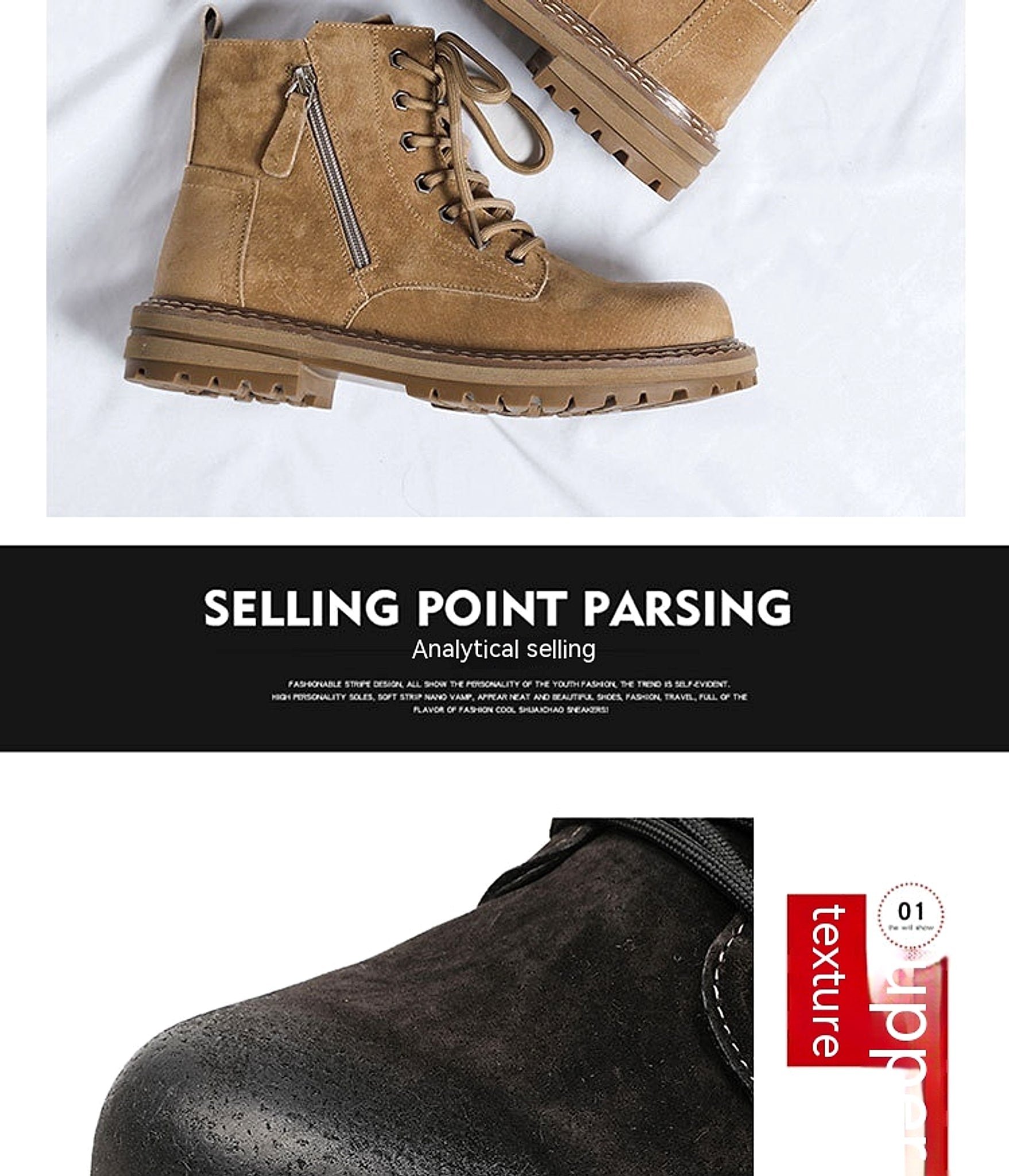 Side Zipper Seven-hole Super Popular Ins High Street Fashionable Handsome Ankle Boots - enhanced image 4