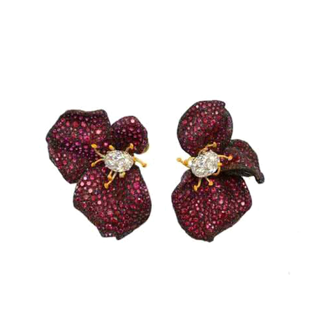 Simple Rose Sterling Silver And Black Gold Plated Earrings - enhanced image 4