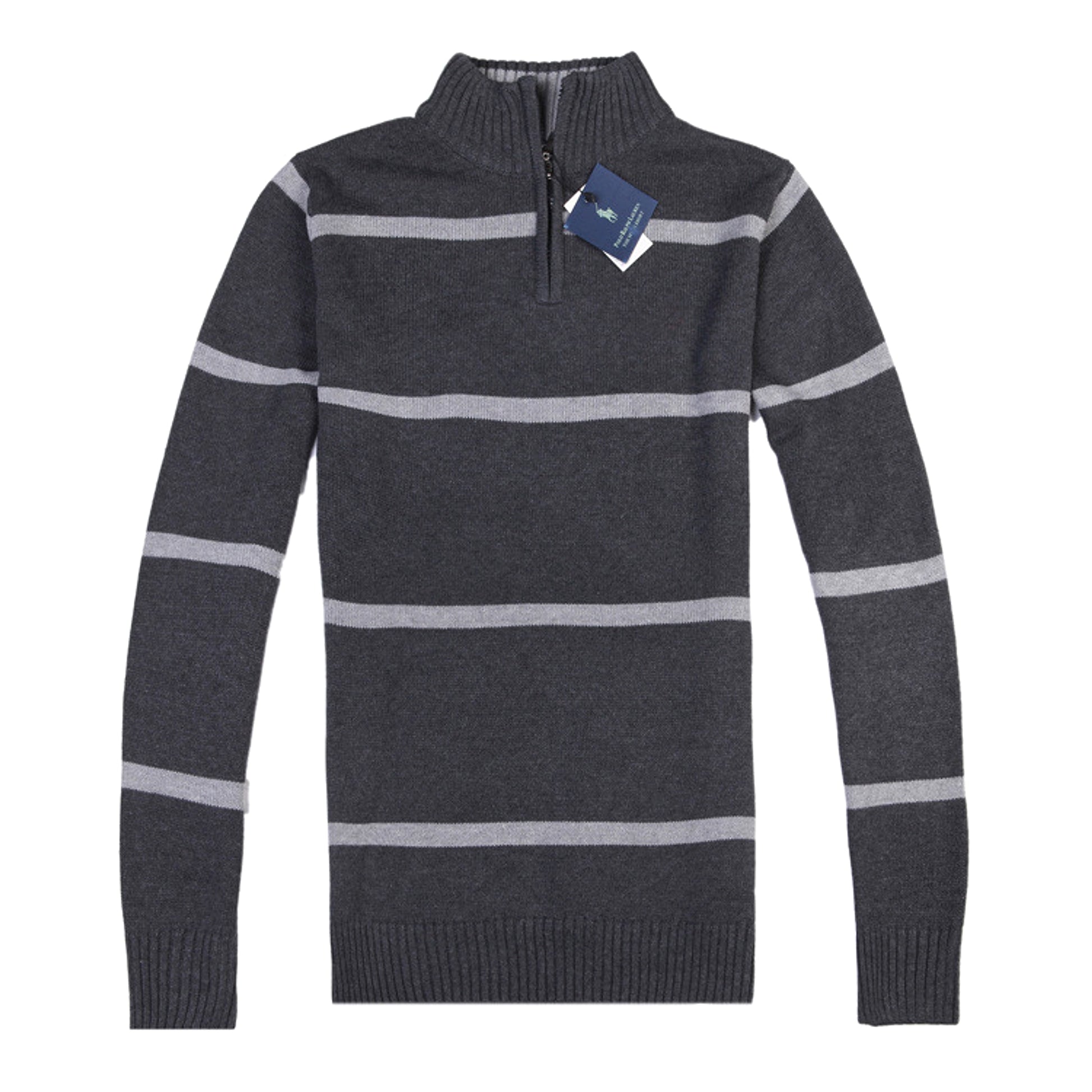 Slim Long-sleeved Casual Knit Sweater Men With Striped Wool - enhanced image 4