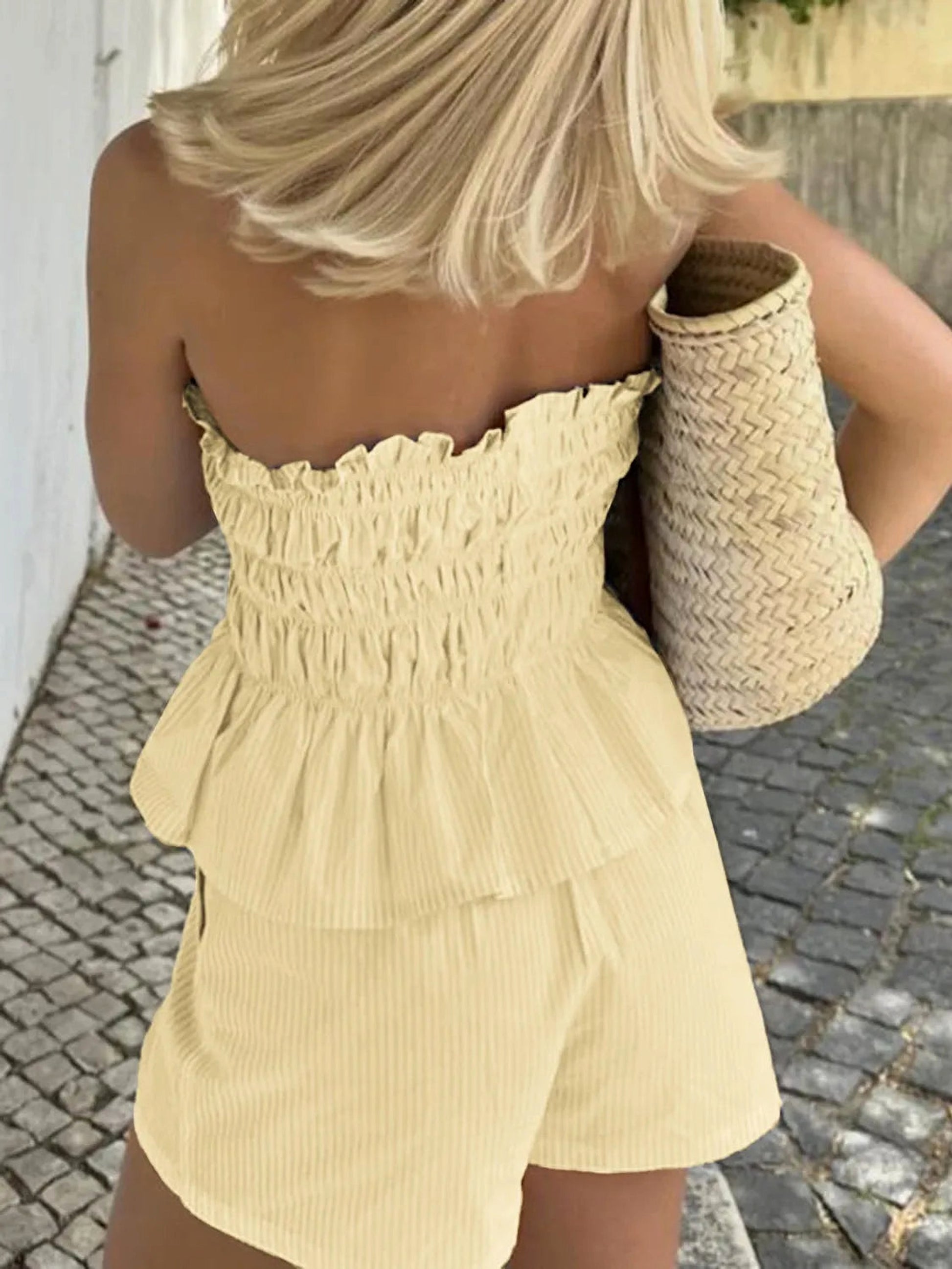 Smocked Tube Top and Shorts Set - enhanced image 4