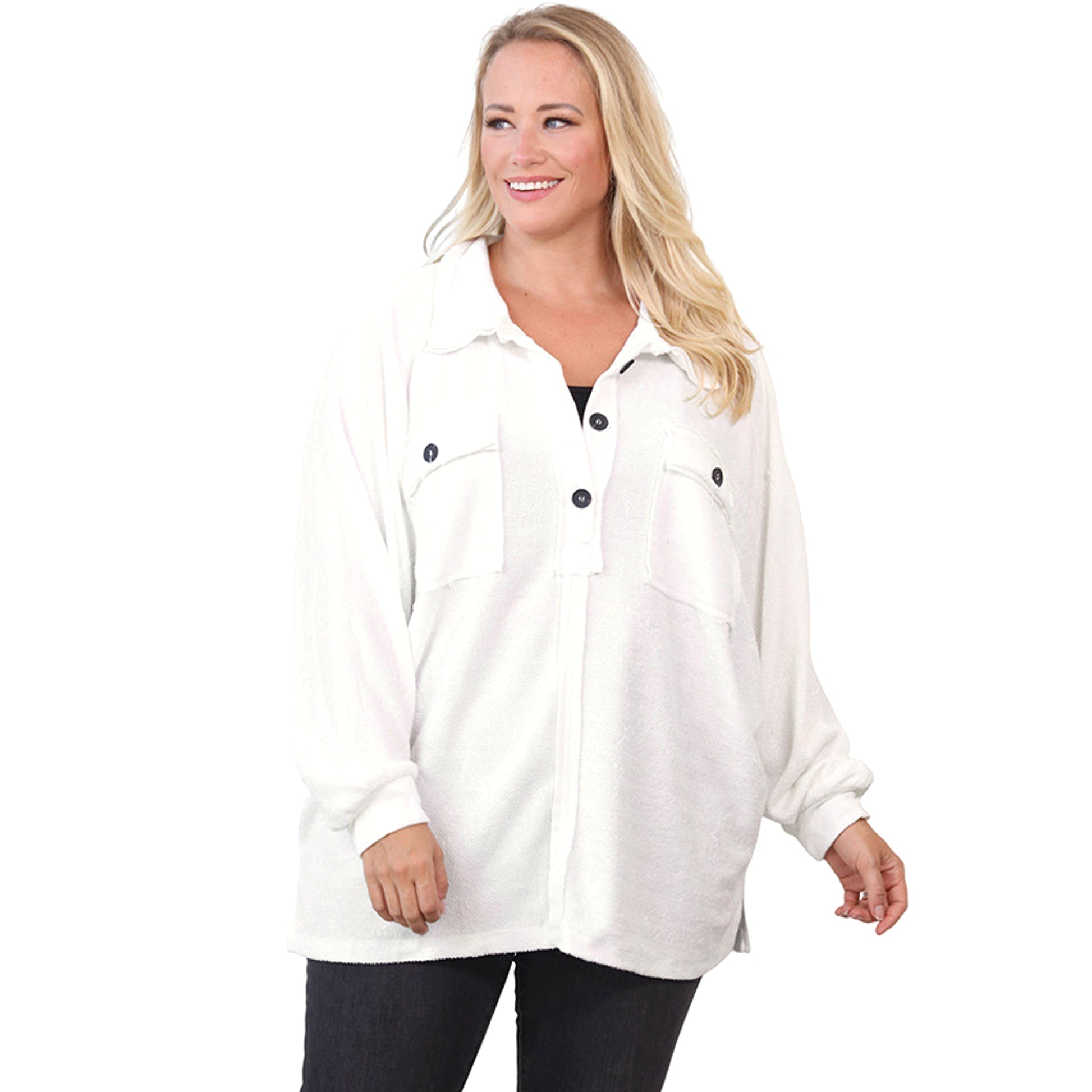 Solid Color Pullover Long Sleeve Top Women's Autumn New Button Loose Sweater Women's - enhanced image 4