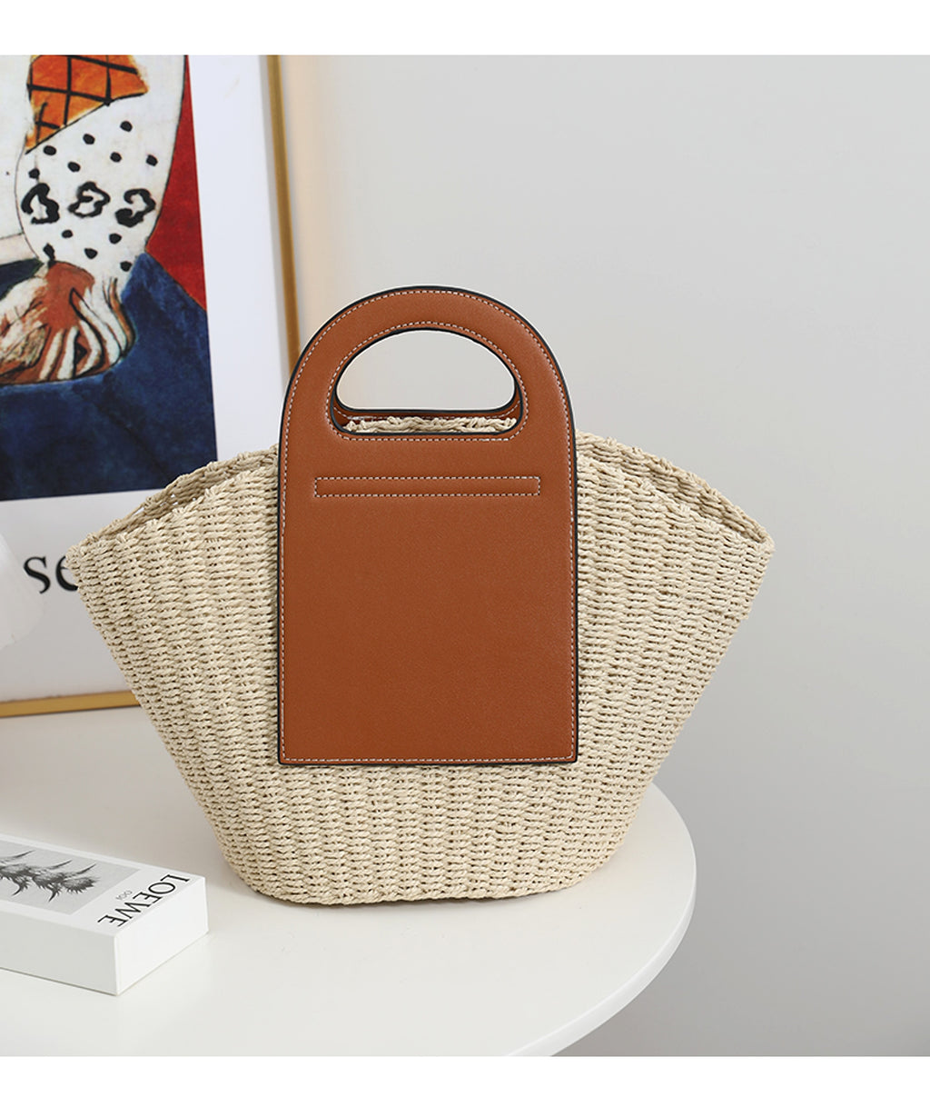 SolunaWeave™ – Retro Splice Straw Tote - enhanced image 4