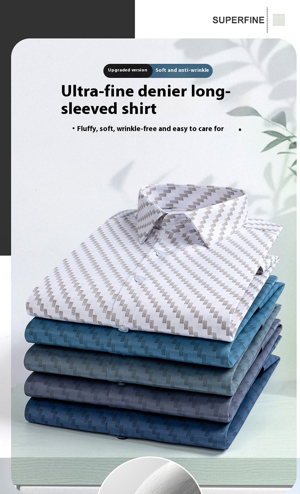 Spring And Autumn Fashion Floral Youth Men's Long-sleeved DressShirt - enhanced image 4