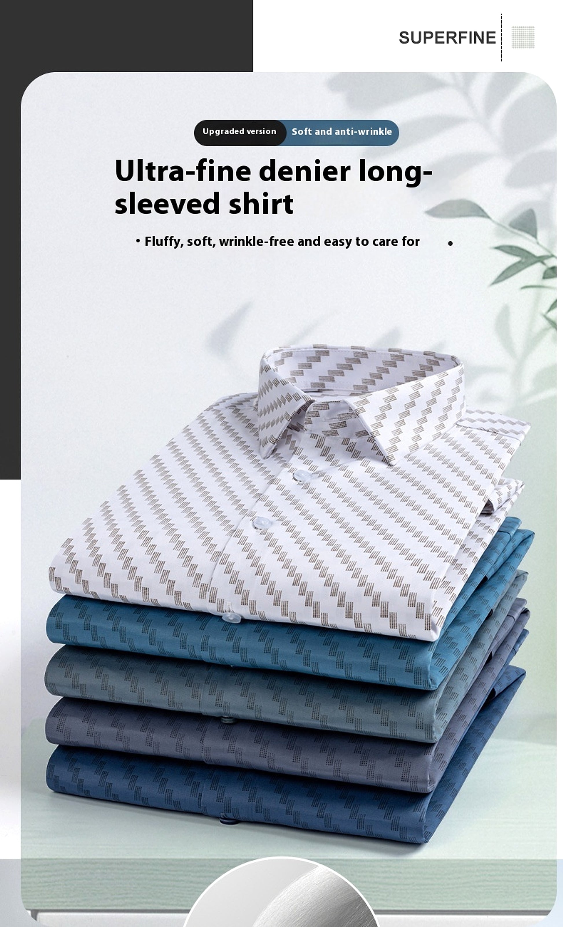 Spring And Autumn Fashion Floral Youth Men's Long-sleeved DressShirt - enhanced image 4