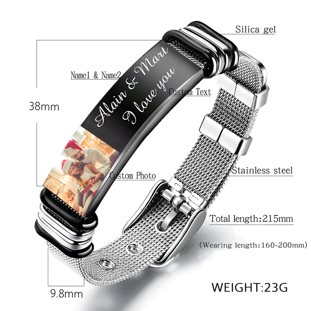 Stainless Steel Mesh Strap Bracelet – Sleek & Durable Design - enhanced image 4