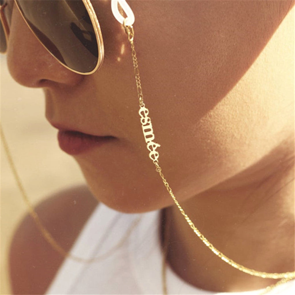 Personalized Stainless Steel Name Glasses Chain – Stylish & Functional Eyewear Accessory - enhanced image 4