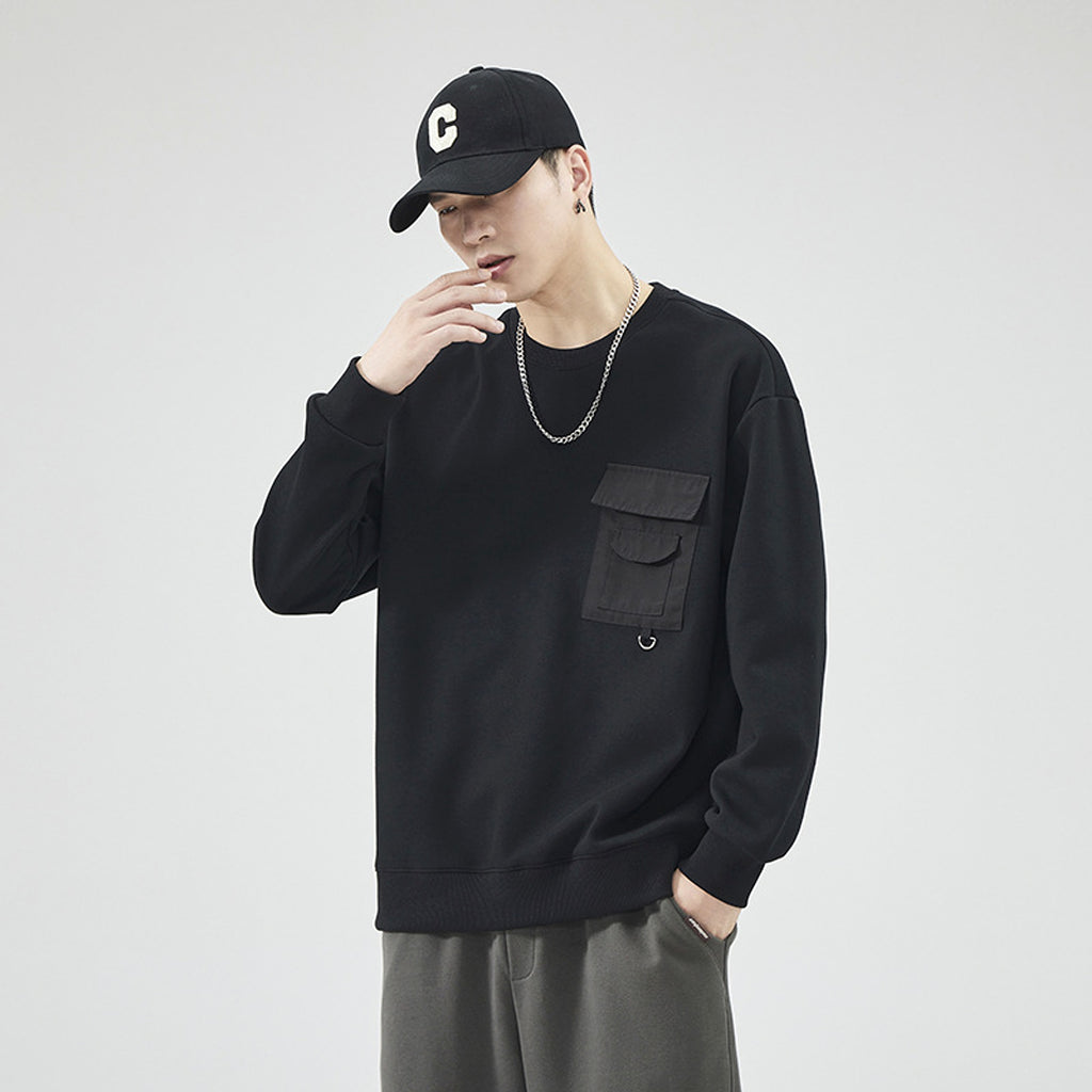 Men's Autumn Loose Round Neck Sweater - enhanced image 4