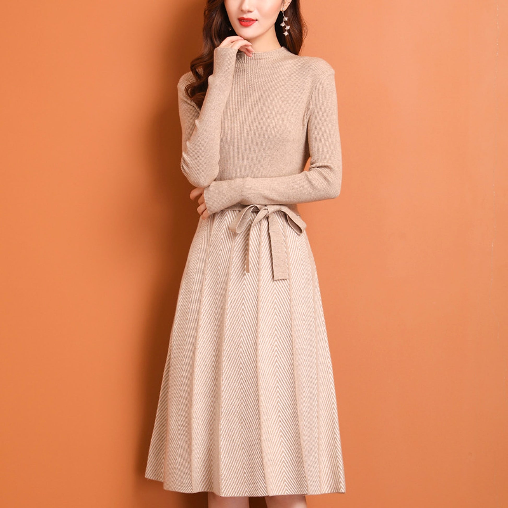 Sweater Skirt Inner Wear Base Temperament Long Women's Clothing Dress - enhanced image 4