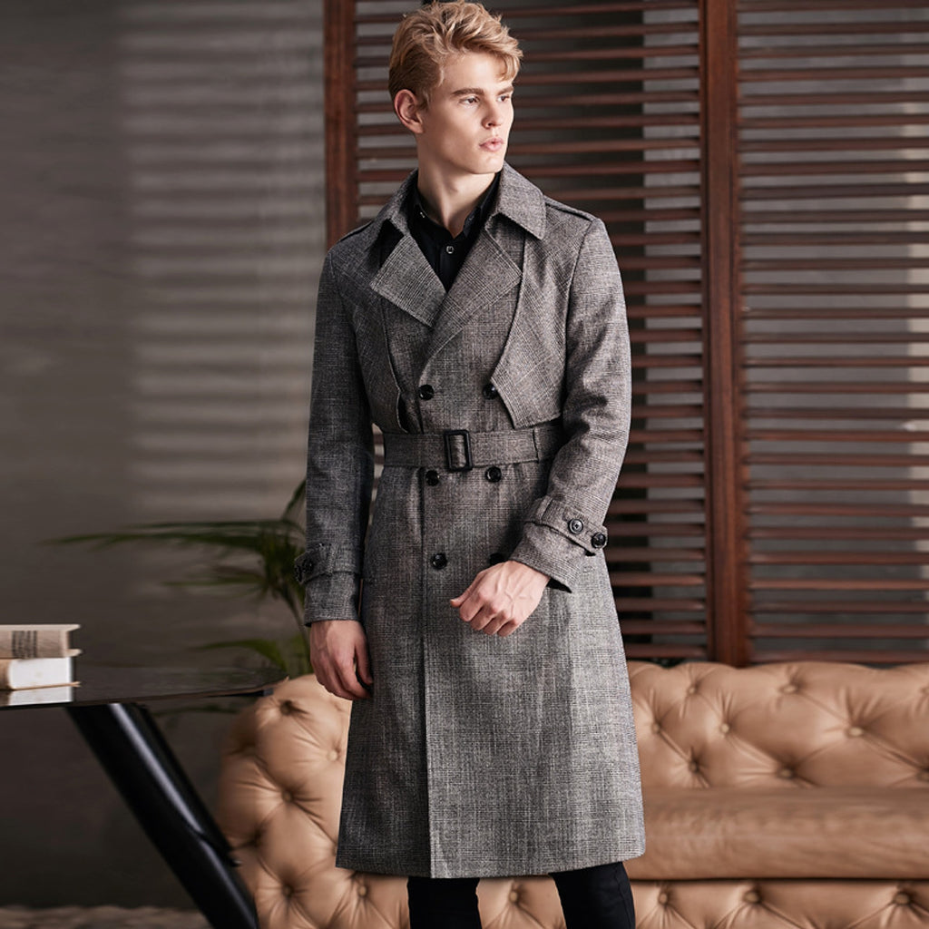 The Trenchcoat Is Over The Knee And Long Men - enhanced image 4