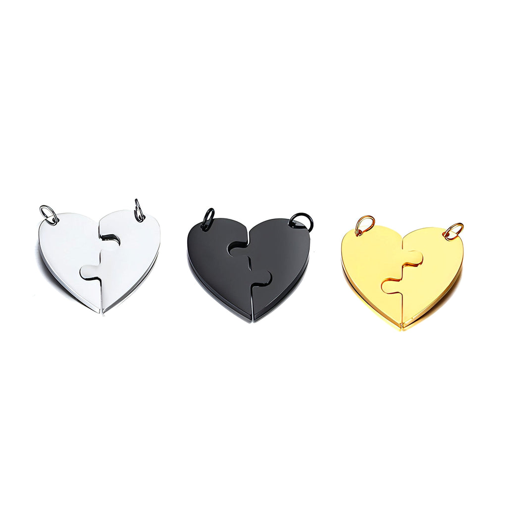 Titanium Steel Heart-Shaped Friendship Pendant – Two-Piece Jewelry - enhanced image 4