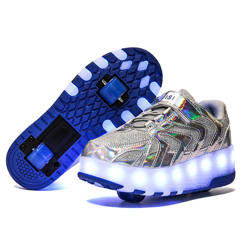 Two-Wheeled Heelys, Roller Shoes, USB Cable Charging Children's Luminous Shoes - enhanced image 4