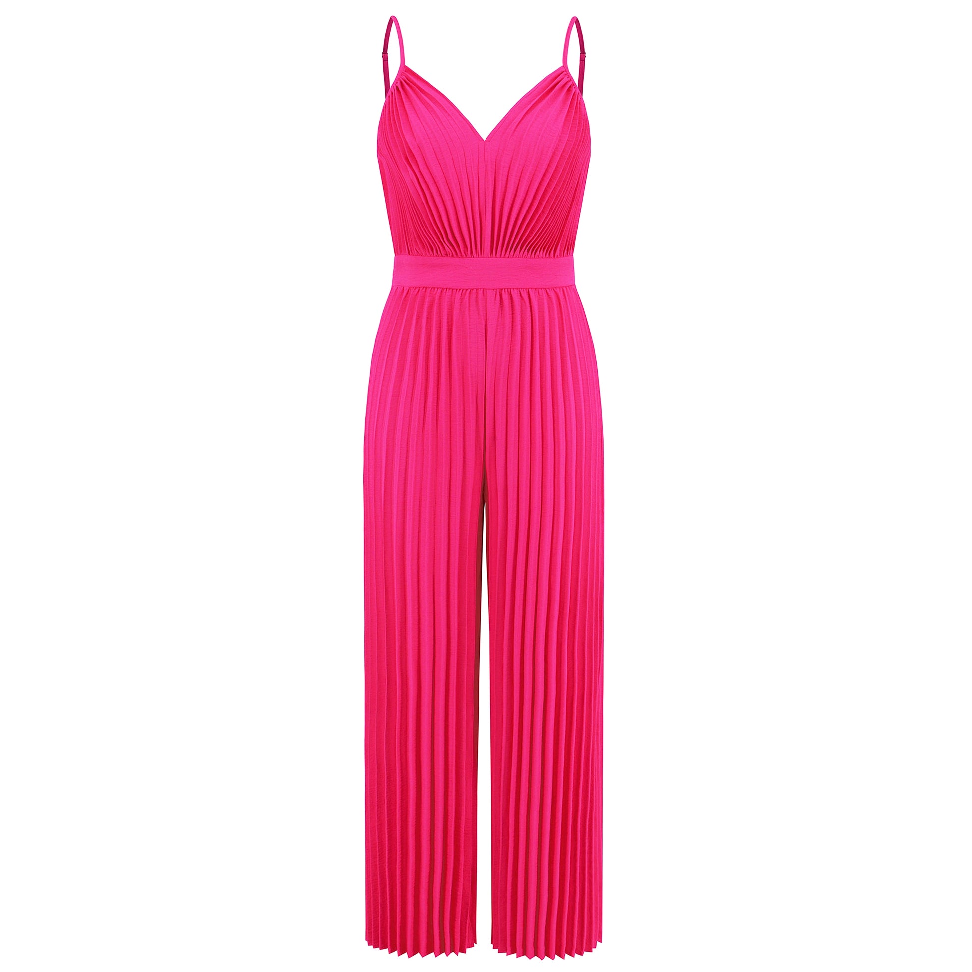 V-neck Suspender Pleated Jumpsuit Women - enhanced image 4