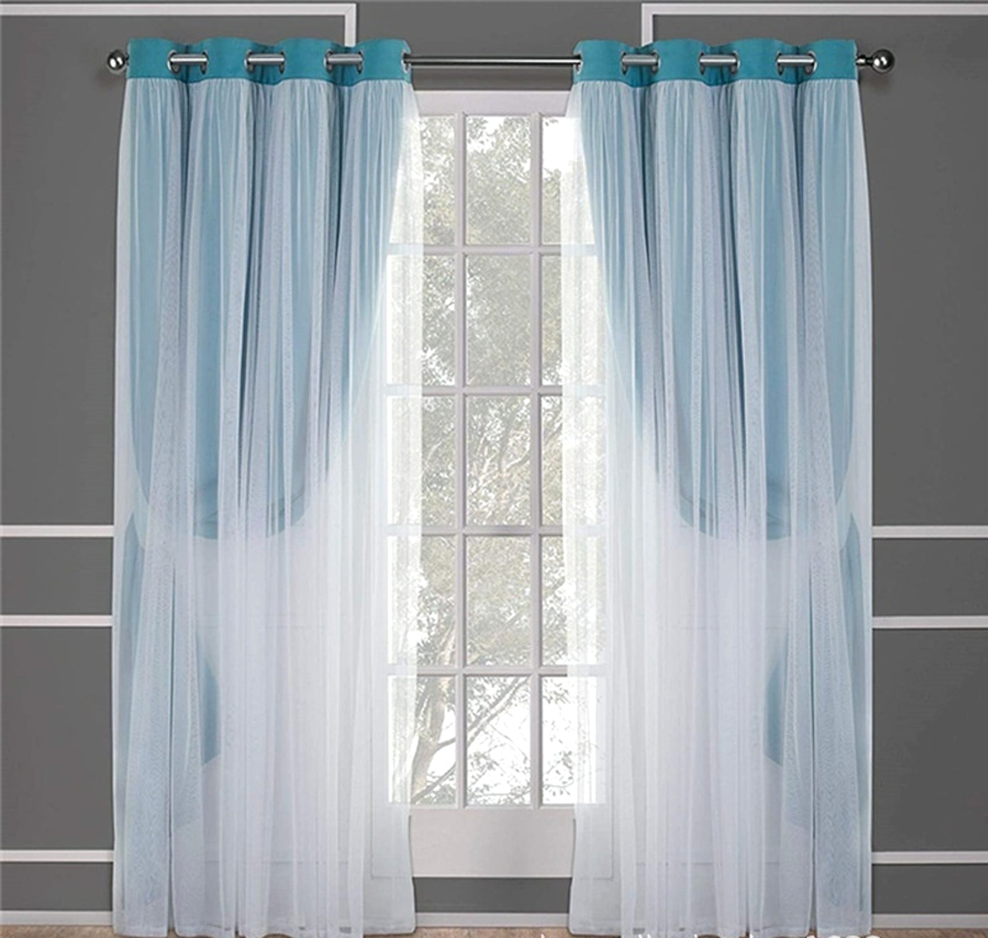 Velura™ – Double Layer Lace-Trim Blackout Curtain - enhanced image 4