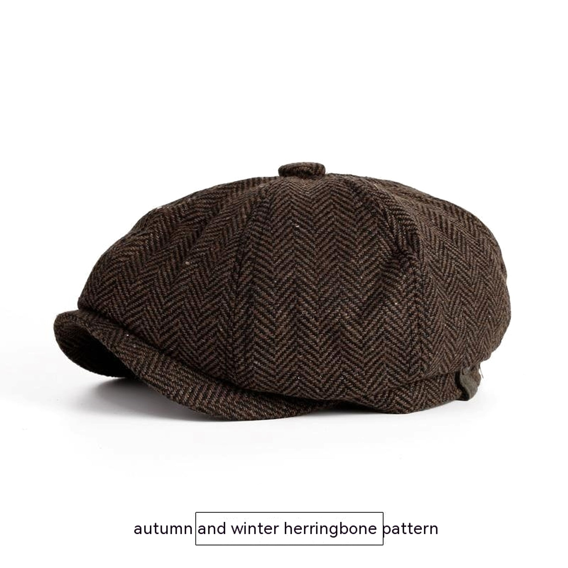 A1. Vintage Spring And Autumn Leisure Wool British Octagonal Hat - enhanced image 4