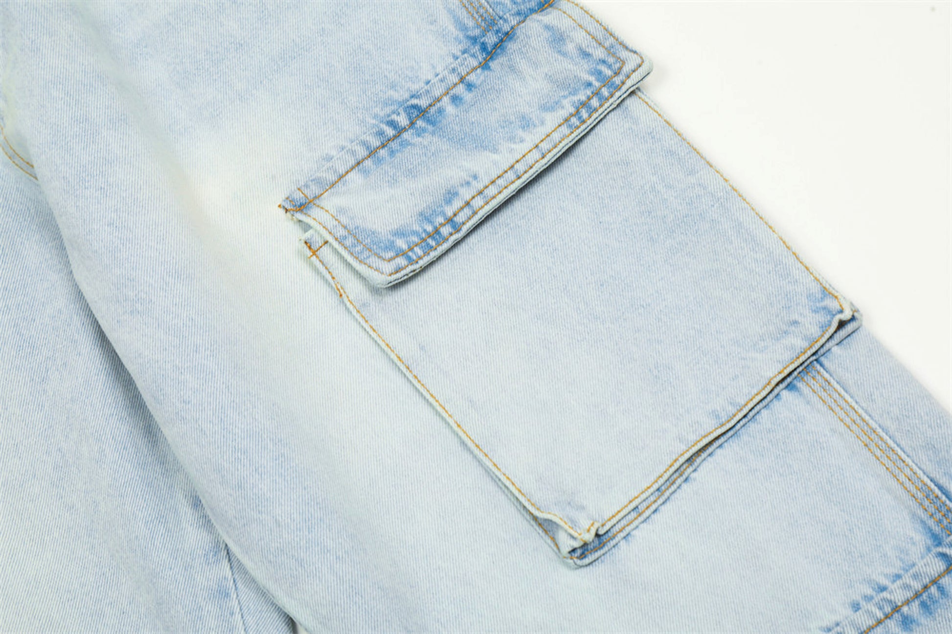 Wash Light Color Cargo Jeans Men - enhanced image 4