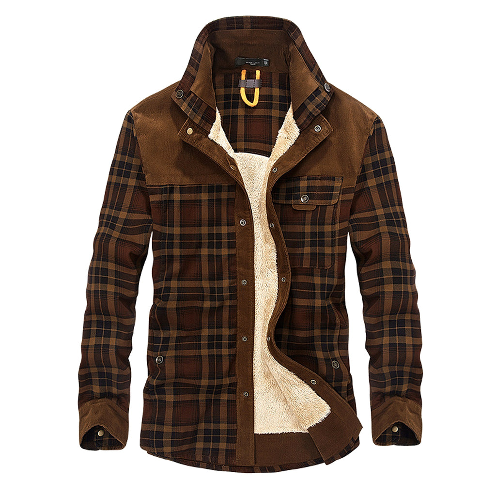 Pure Cotton Plaid Jacket Men - enhanced image 4