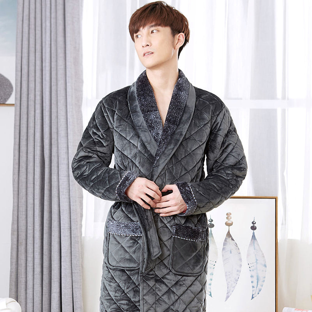 Winter Pajamas Men'S Winter Thickened Long Pajamas Plus Velvet - enhanced image 4