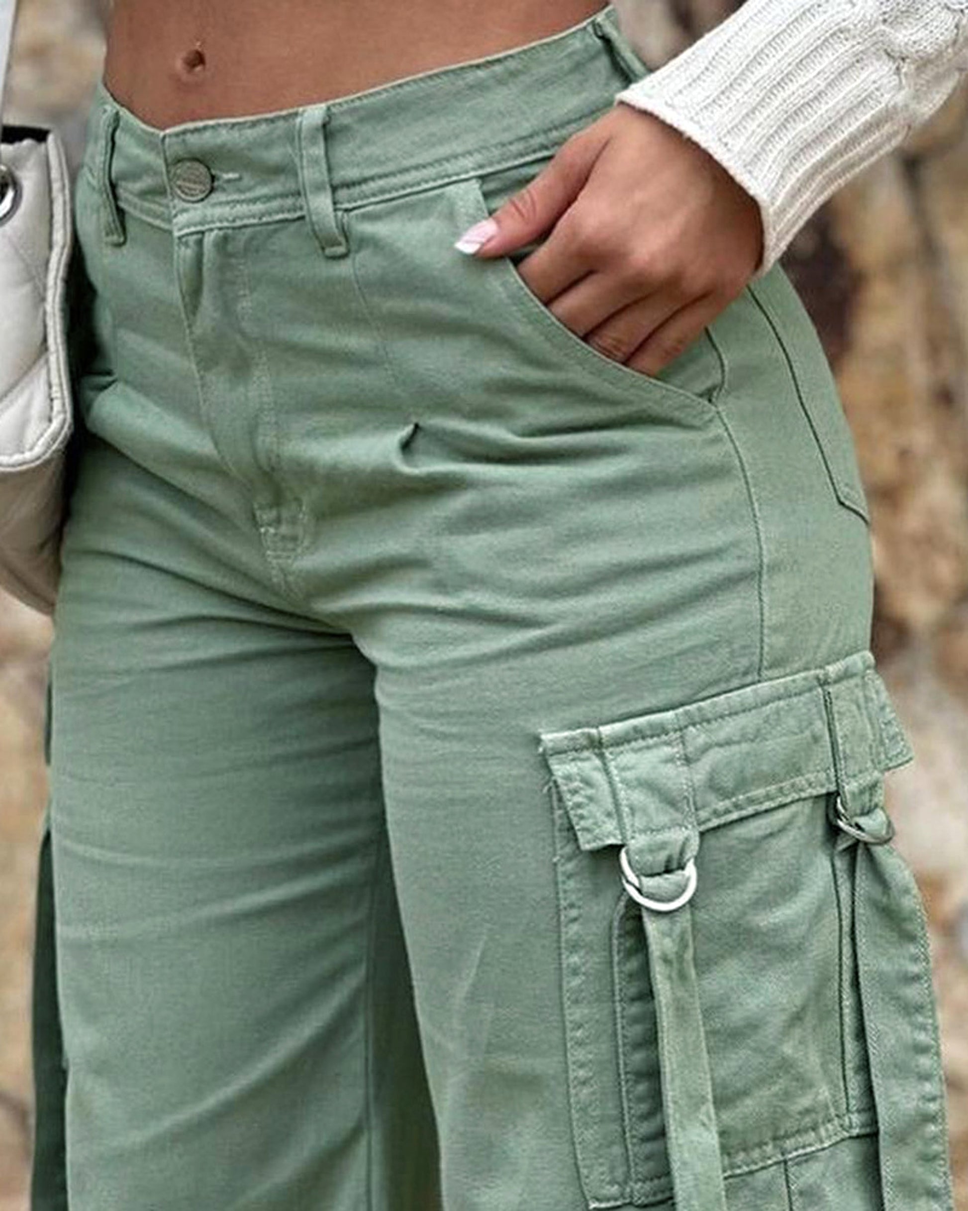 Women's Casual Patch Pocket Straight-leg (Jeans & Pants) - enhanced image 4