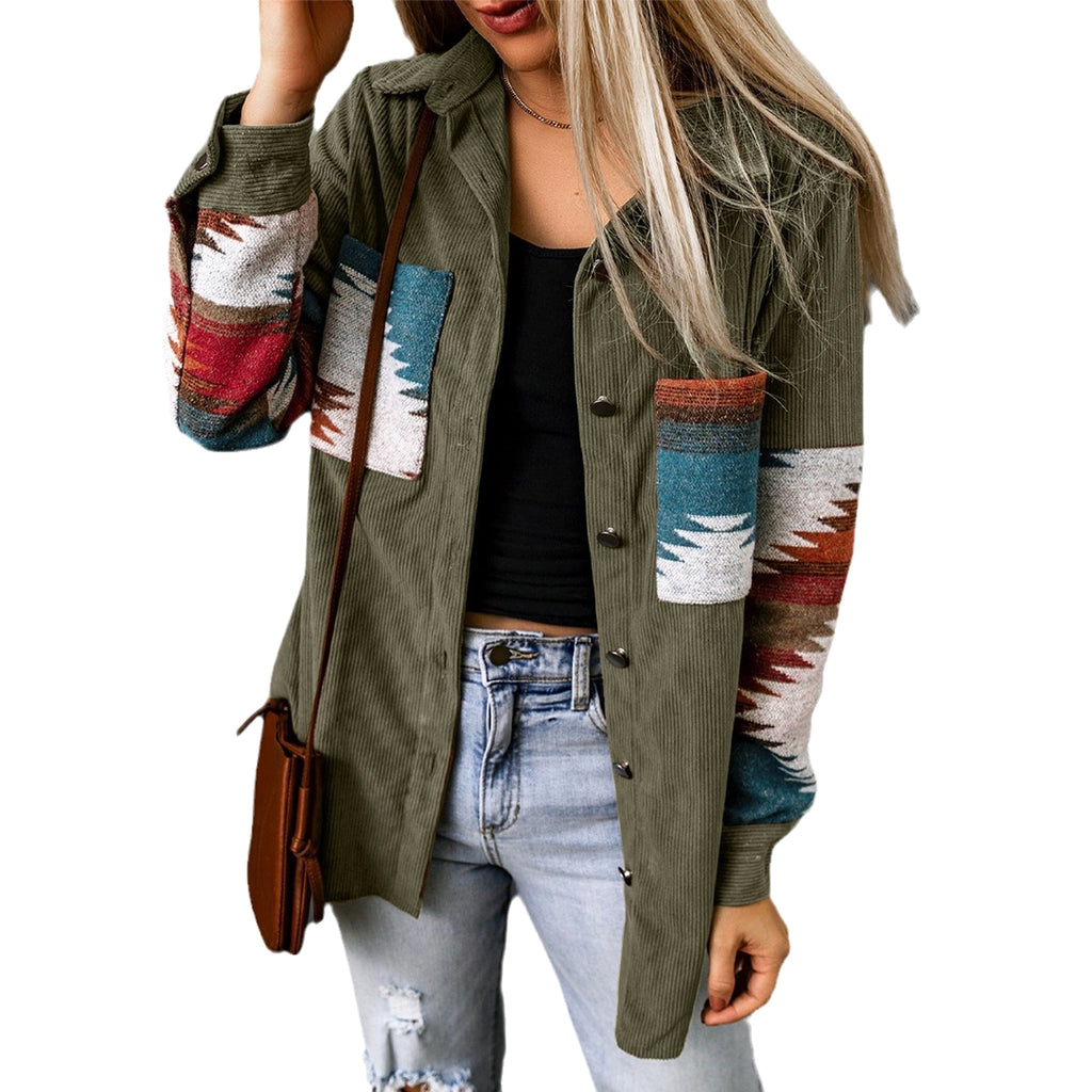 Women's Corduroy Casual Cardigan Coat Jacket - enhanced image 4