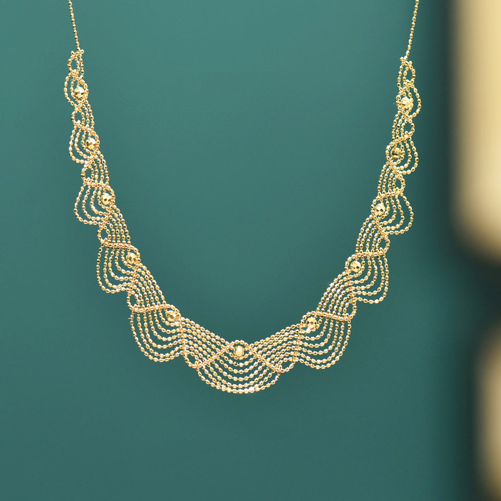 Women's Fashion 18k Gold Lace Necklace - enhanced image 4