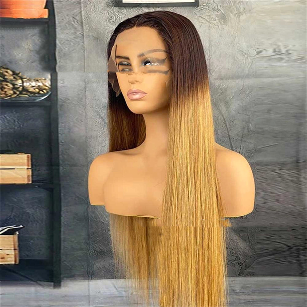 LuxeWave Fashion Real Hair Gradient Wig Lace Headgear - enhanced image 4