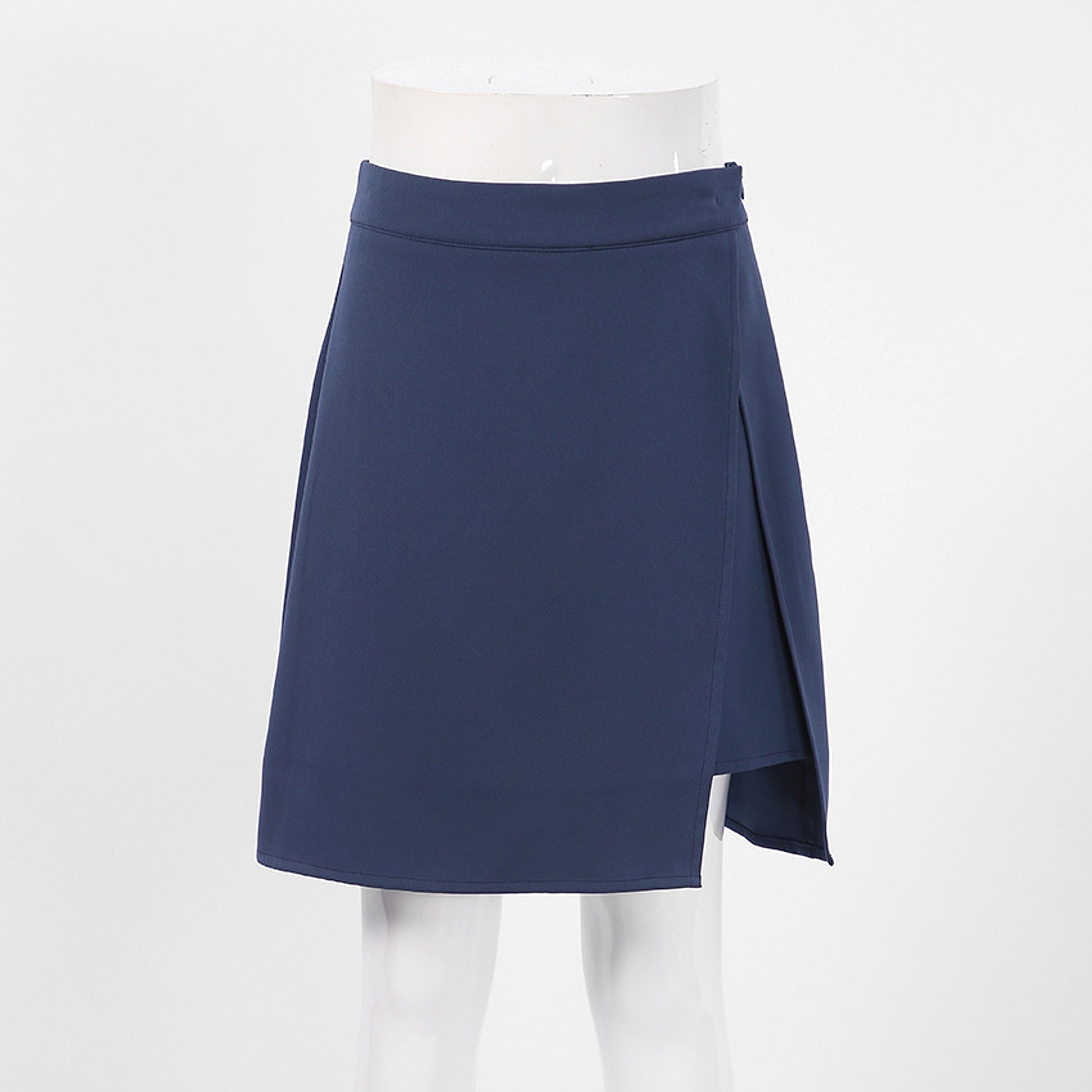 Women's High Waist Blue Split Skirt - enhanced image 4