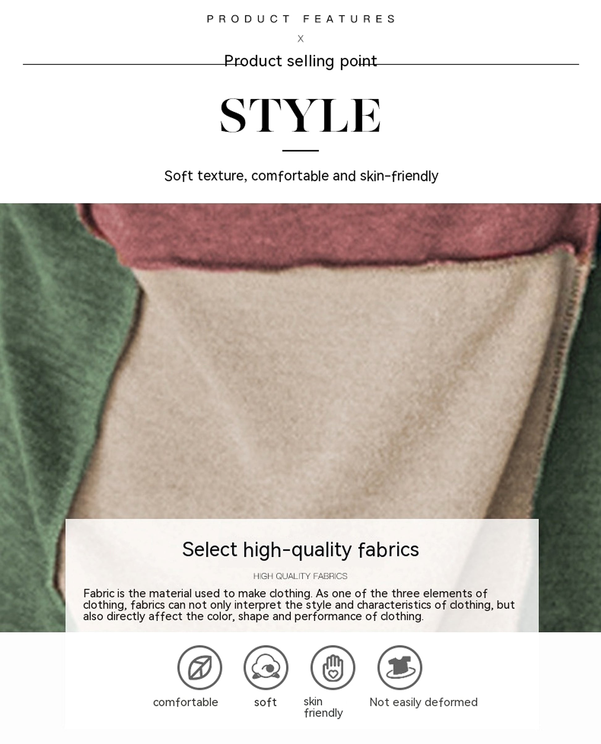 Women's Knitted Round Neck Irregular Contrast Color Long Sleeves Casual Top T-shirt - enhanced image 4