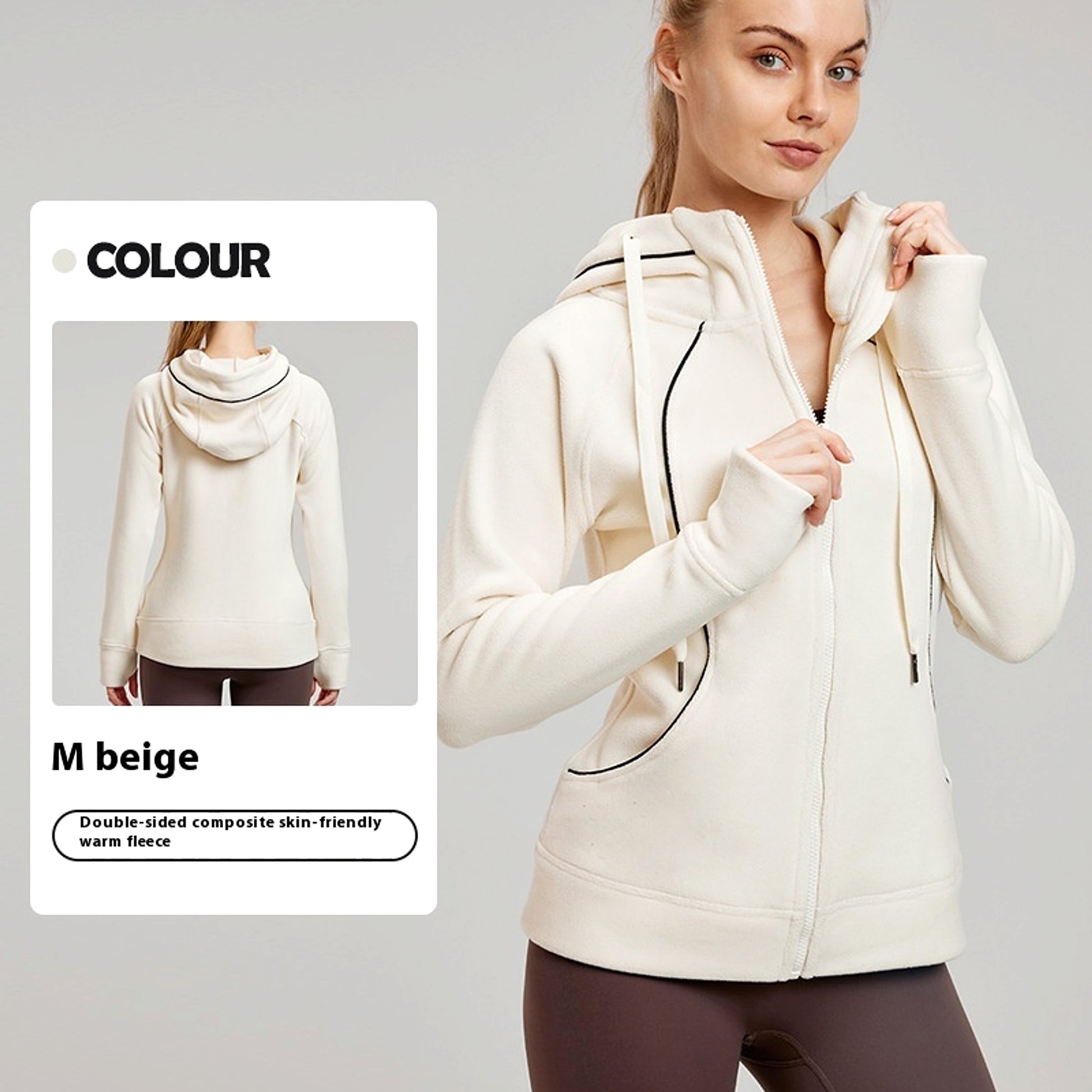 Women's Long Sleeve Yoga Jacket – Lightweight Sportswear with Hidden Pocket - enhanced image 4