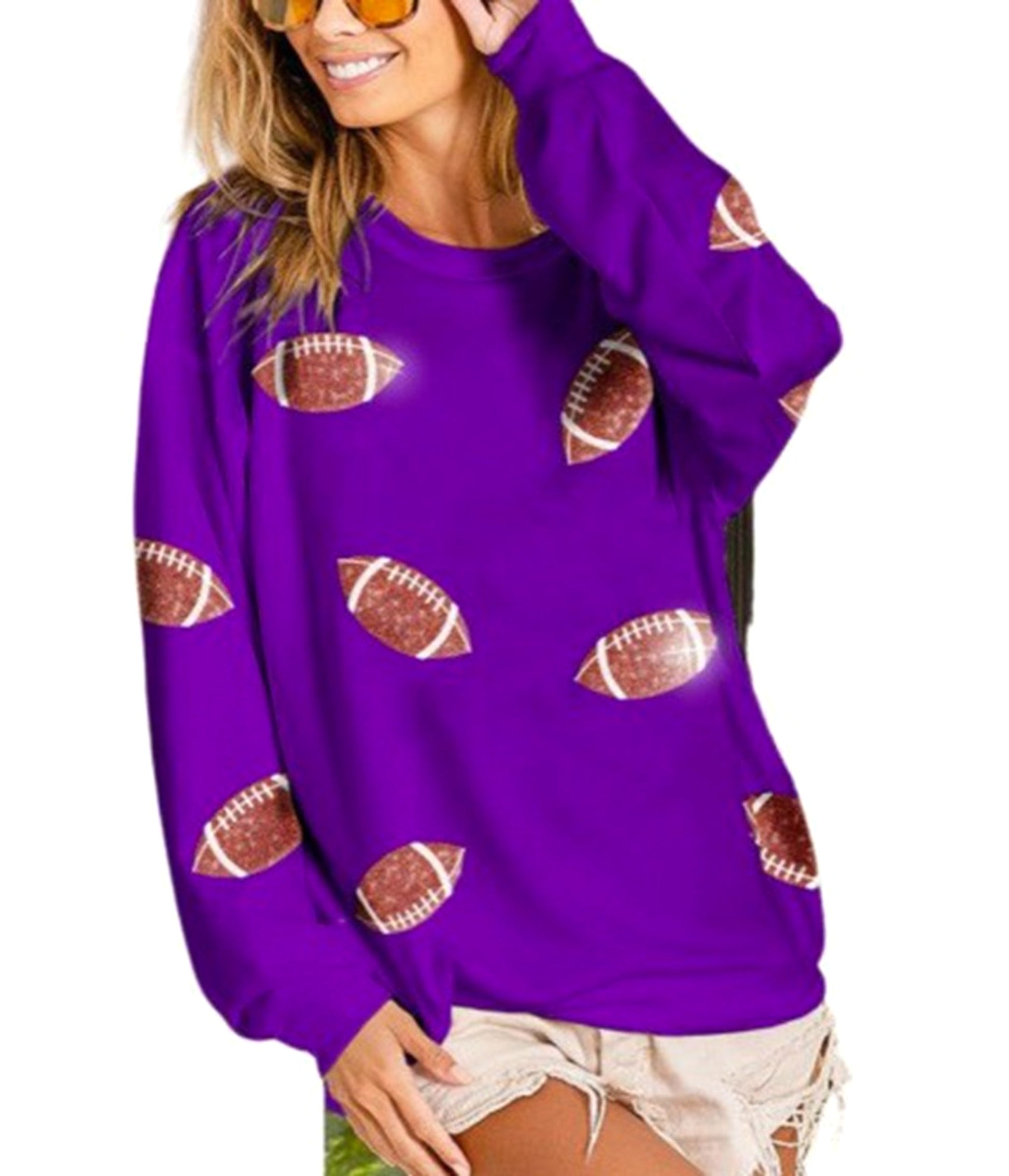 Women's Loose Casual Rugby Sweater - enhanced image 4