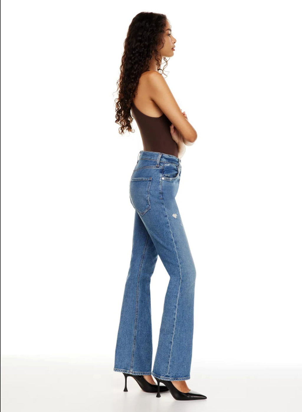 Women's New Fashion Jeans High Waist Ripped Slimming Straight-leg Pants - enhanced image 4
