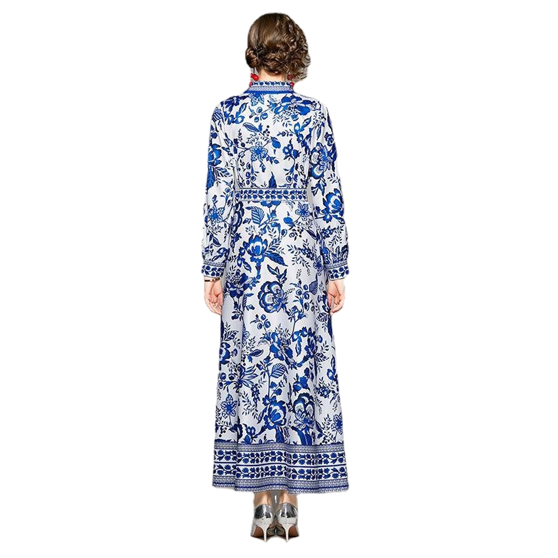 Women's Printed Long Sleeve Dress - enhanced image 4