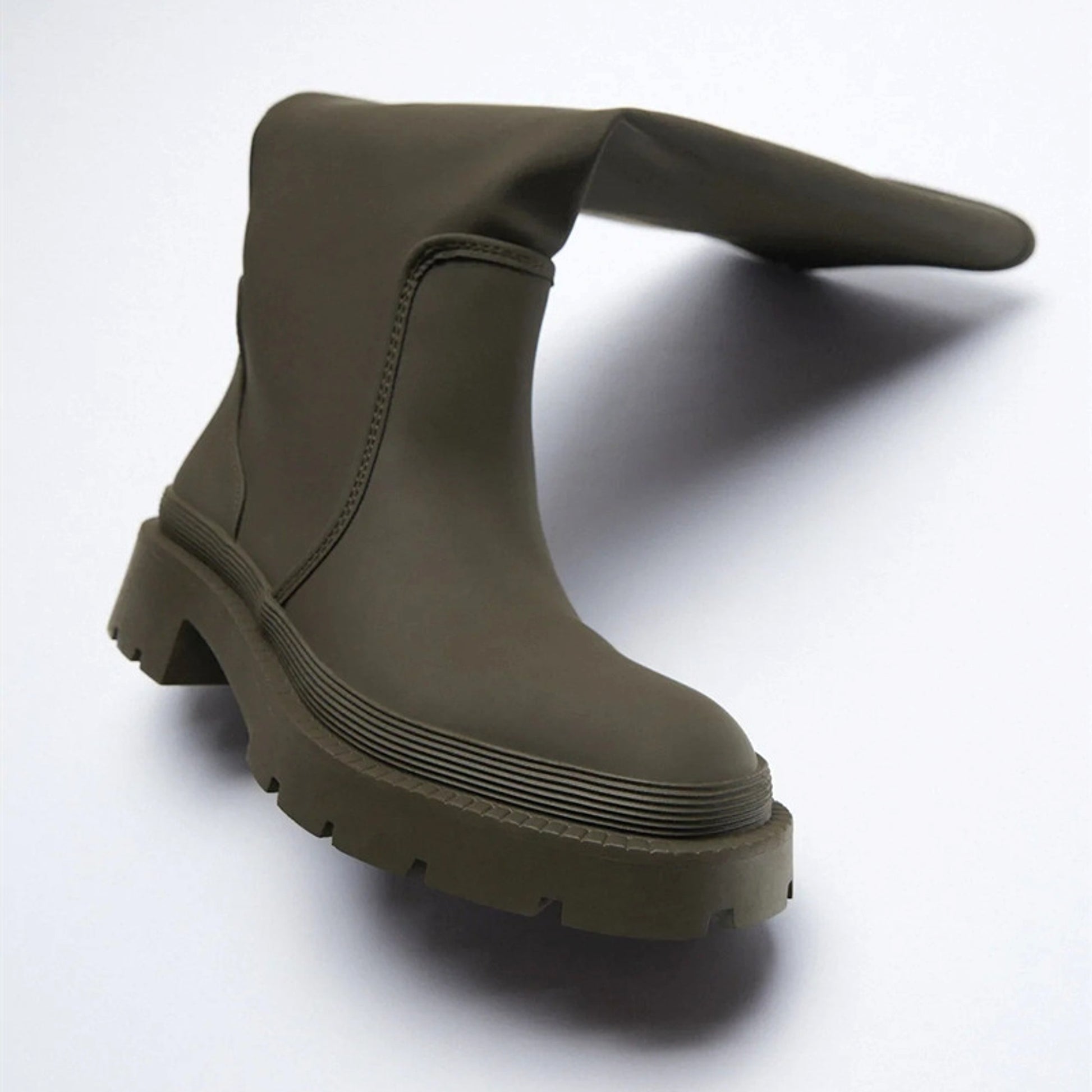 Women's Round Head Slim But Knee-high Martin Boots - enhanced image 4