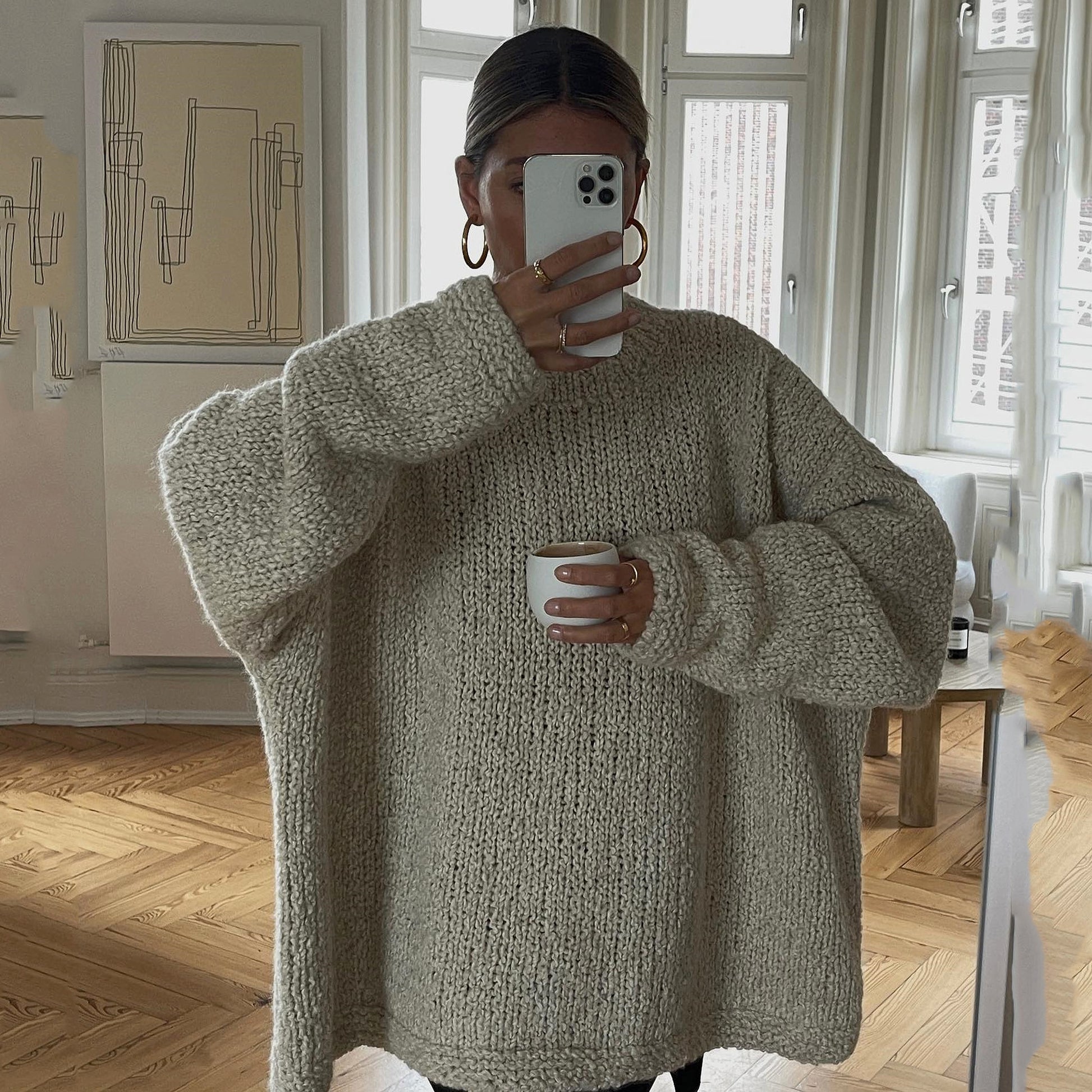 Women's Solid Color Basic Loose Casual Sweater - enhanced image 4
