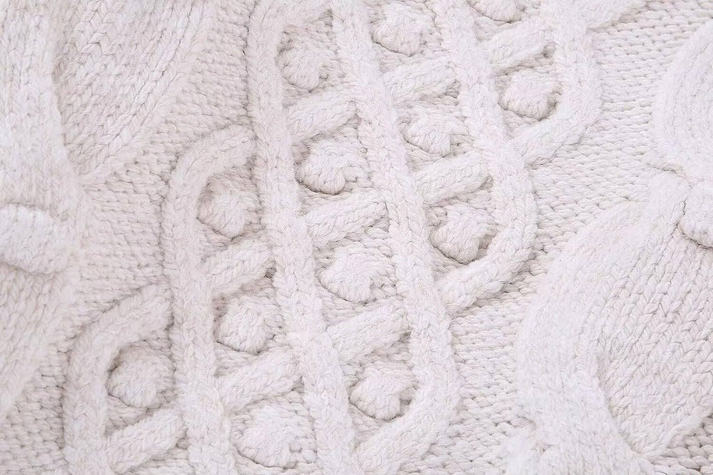 Women's White Knitted Cardigan Sweater Coat - enhanced image 4