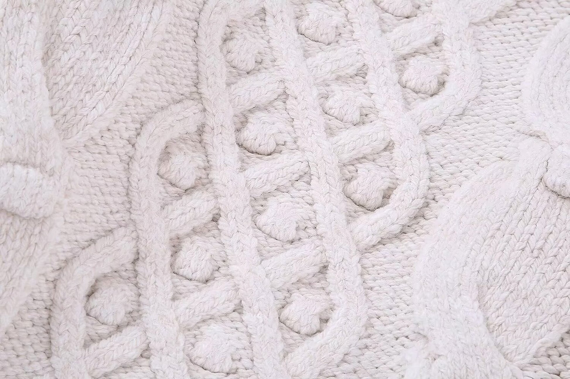 Women's White Knitted Cardigan Sweater Coat - enhanced image 4