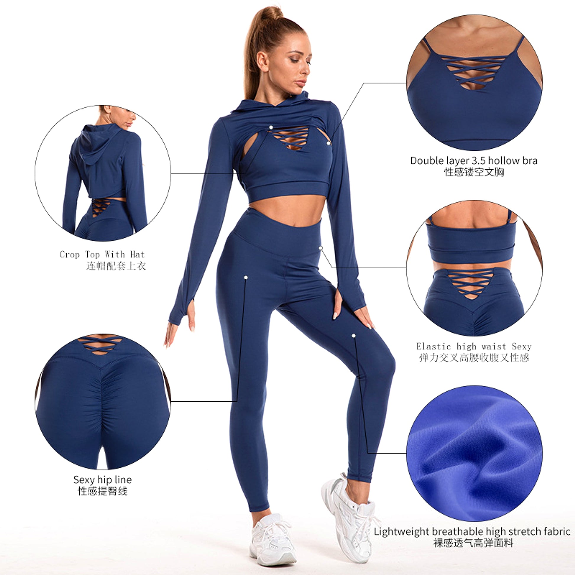 Yoga Fitness Leggings Sports Gym Outfits Clothing - enhanced image 4