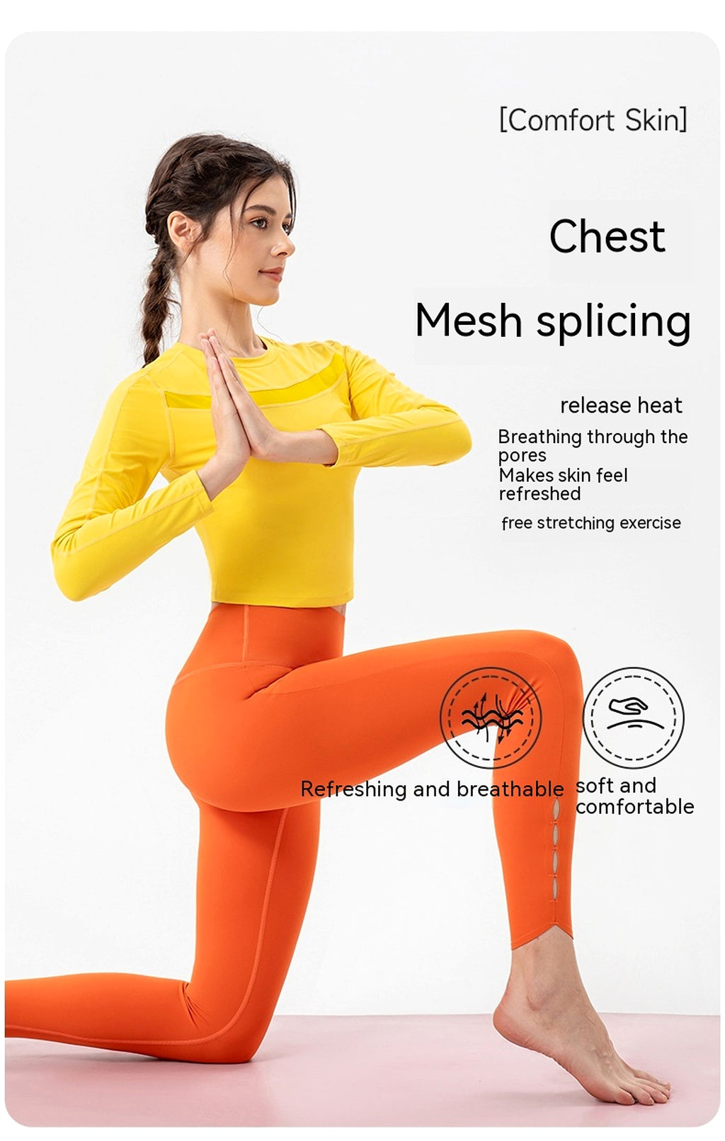 Yoga Long Sleeve Women's Breathable Tights Running Fitness Sportswear - enhanced image 4