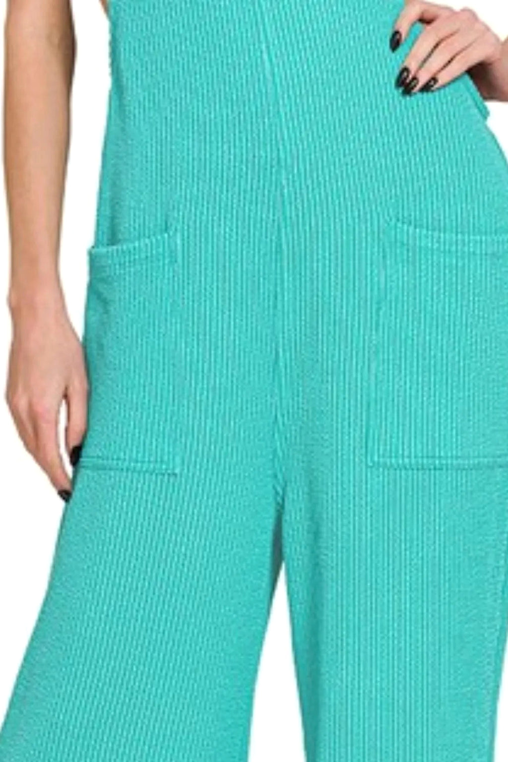 Zenana Corded Rib  Knot Strap Relaxed Fit Overalls - enhanced image 4