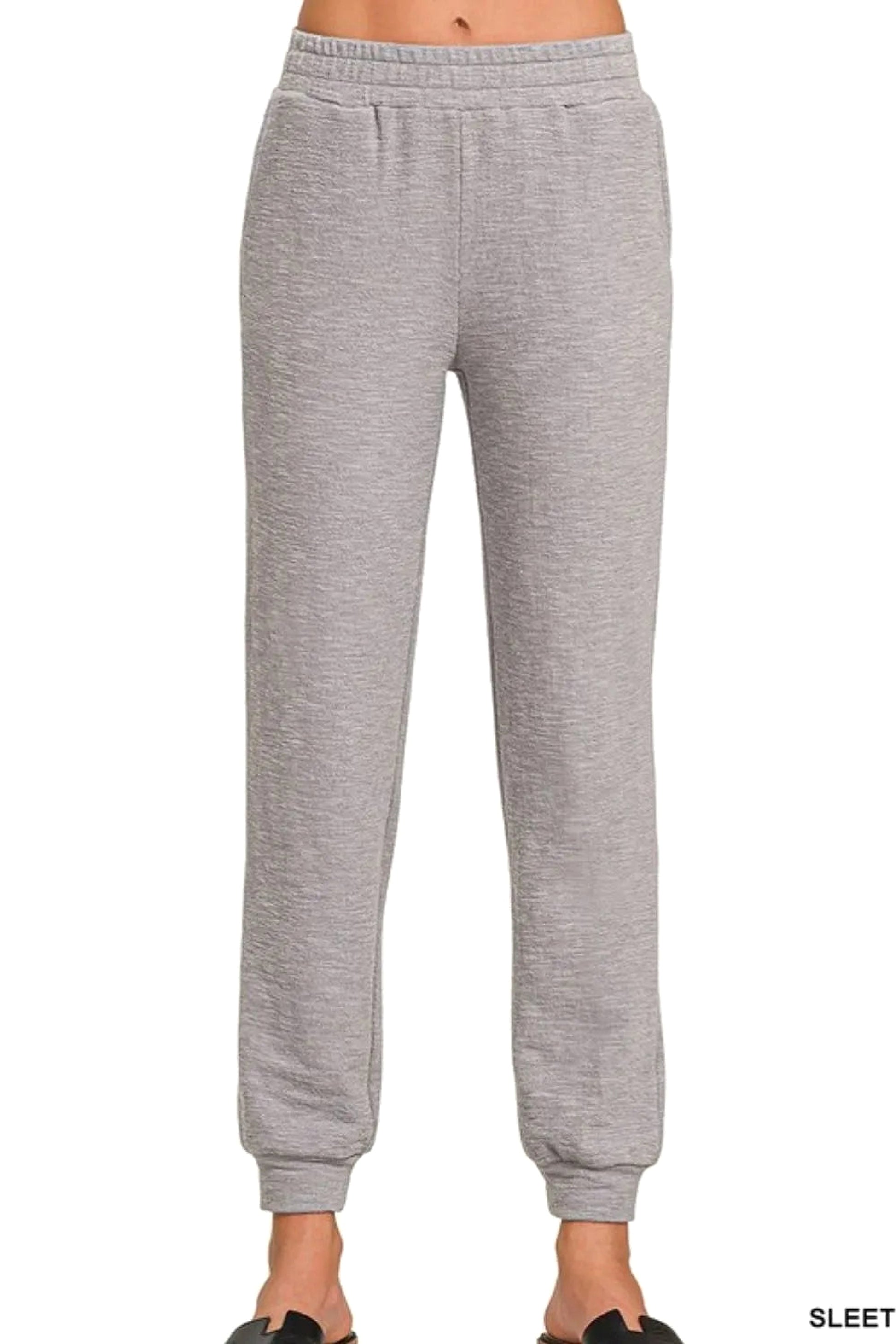 Zenana Cotton Slub Jogger Pants - enhanced image 4