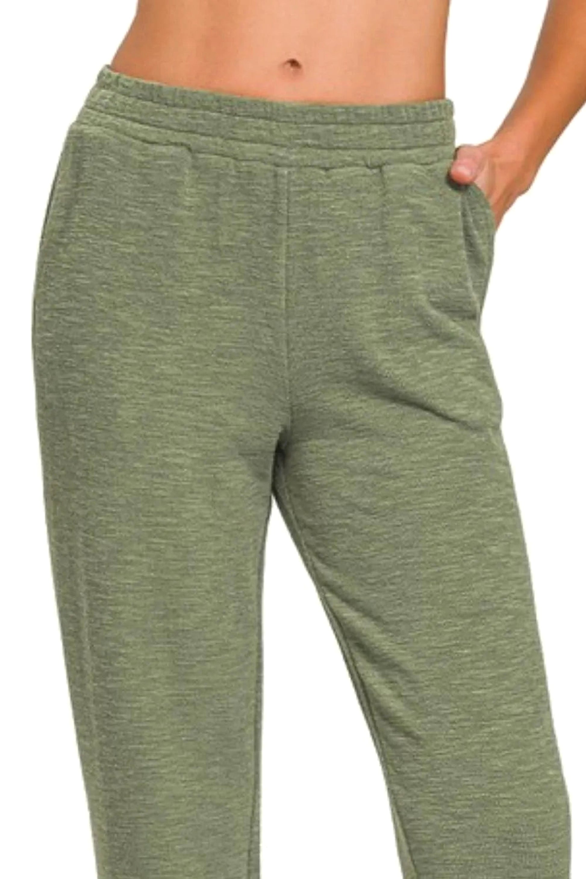 Zenana Cotton Slub Jogger Pants - enhanced image 4