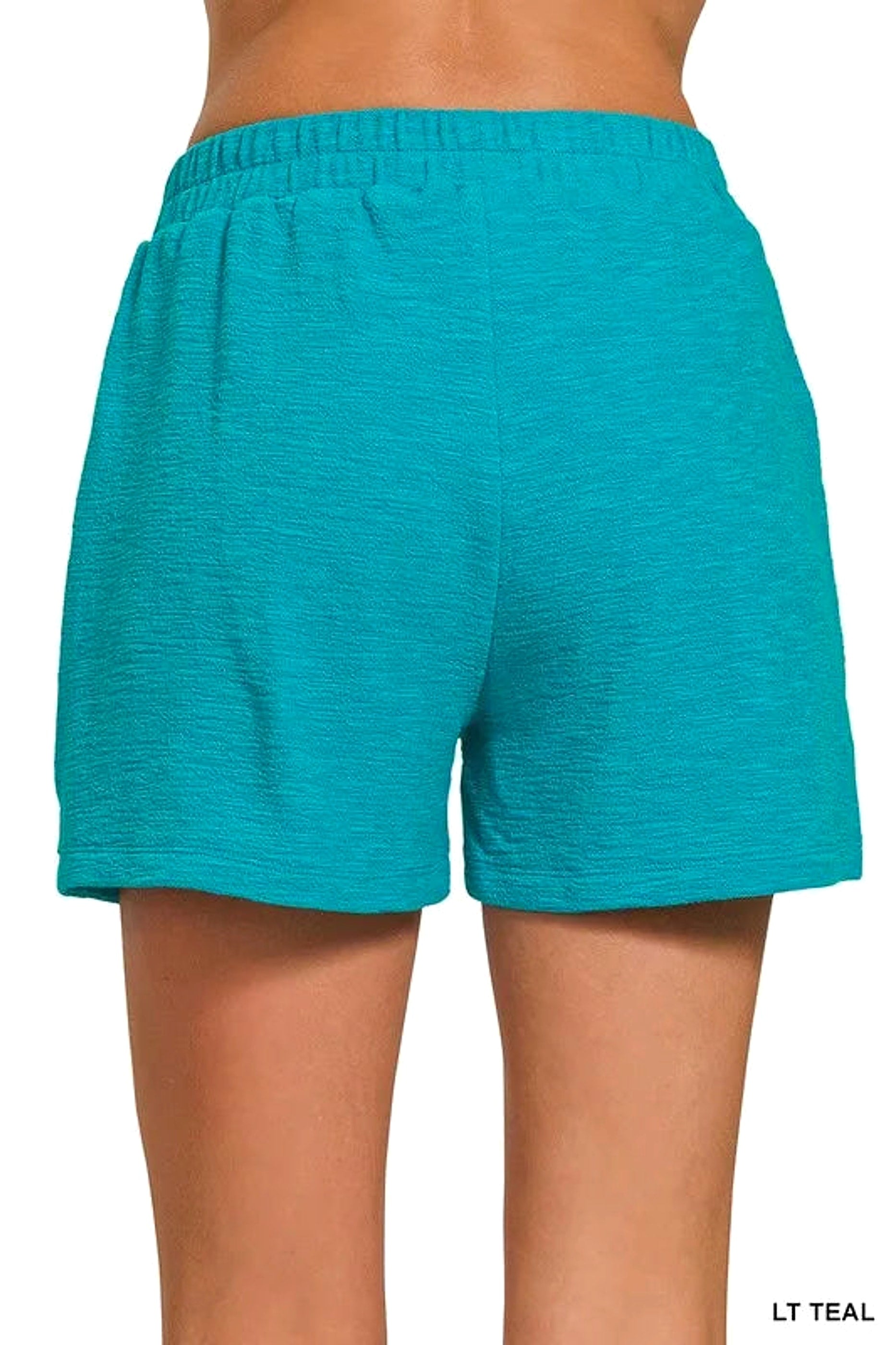 Zenana Cotton Slub Shorts - enhanced image 4