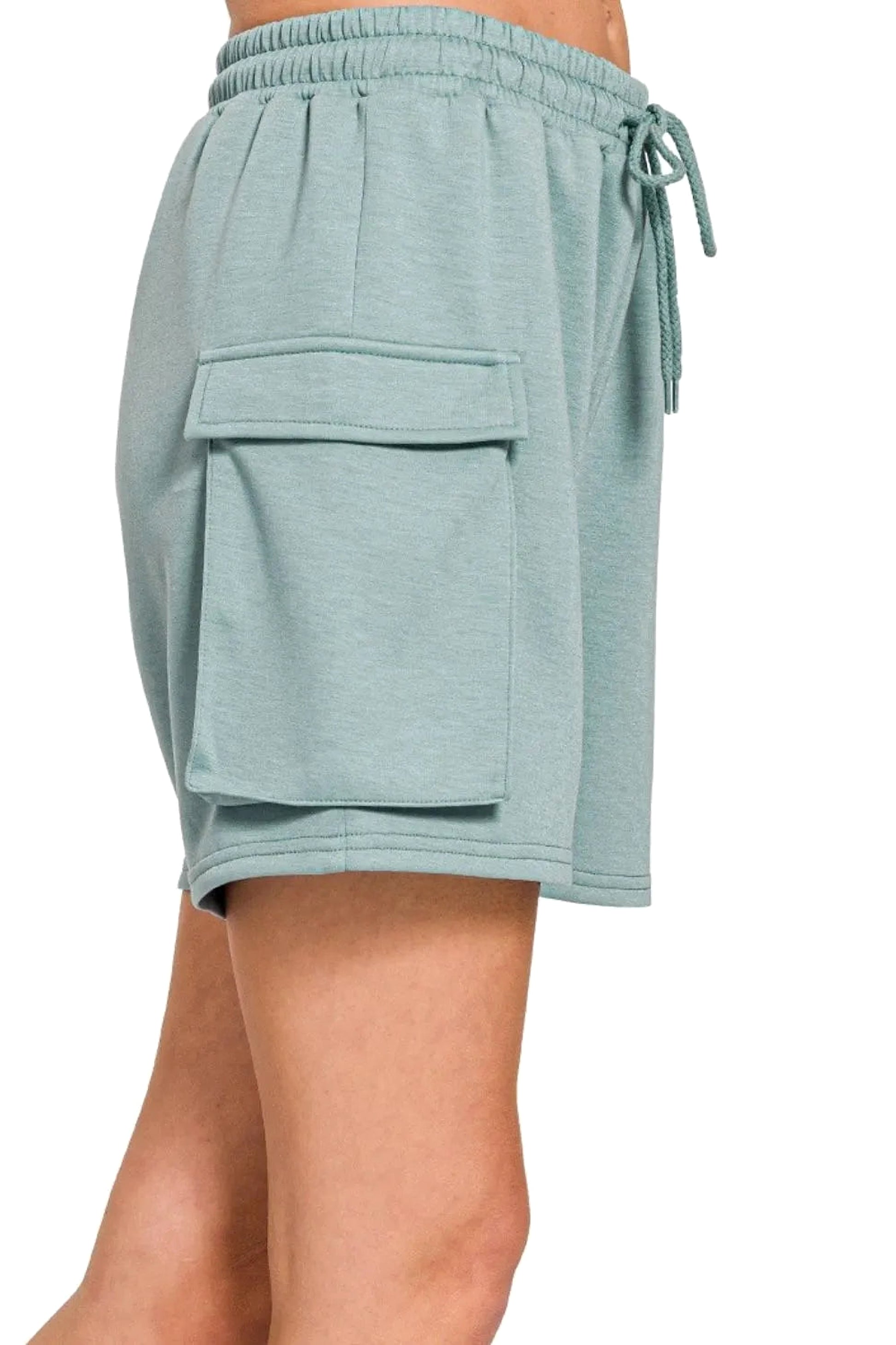 Zenana Scuba Thigh Pocket Shorts - enhanced image 4