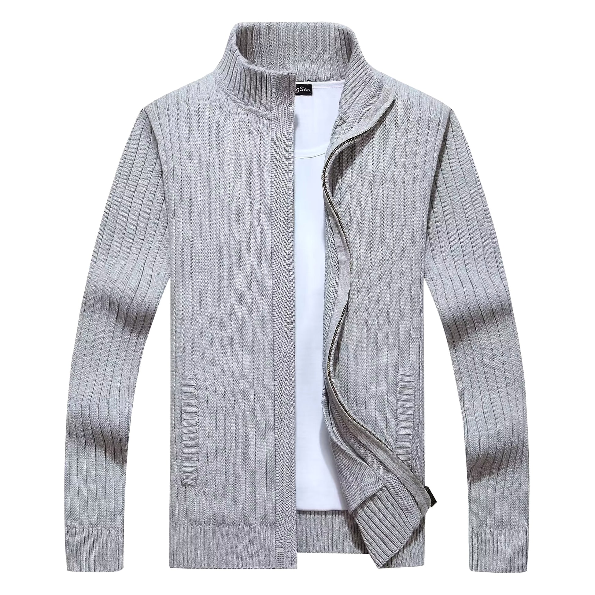 Zipper Outerwear Sweater Coat For Men Fleece-lined Thickened Winter - enhanced image 4