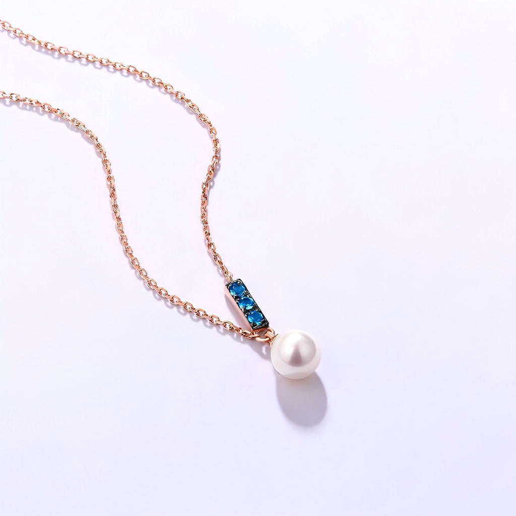 14K Rose Gold Jewelry New Korean Pearl Necklace Pendant all-match gold custom simple and elegant fashion wholesale - enhanced image 5
