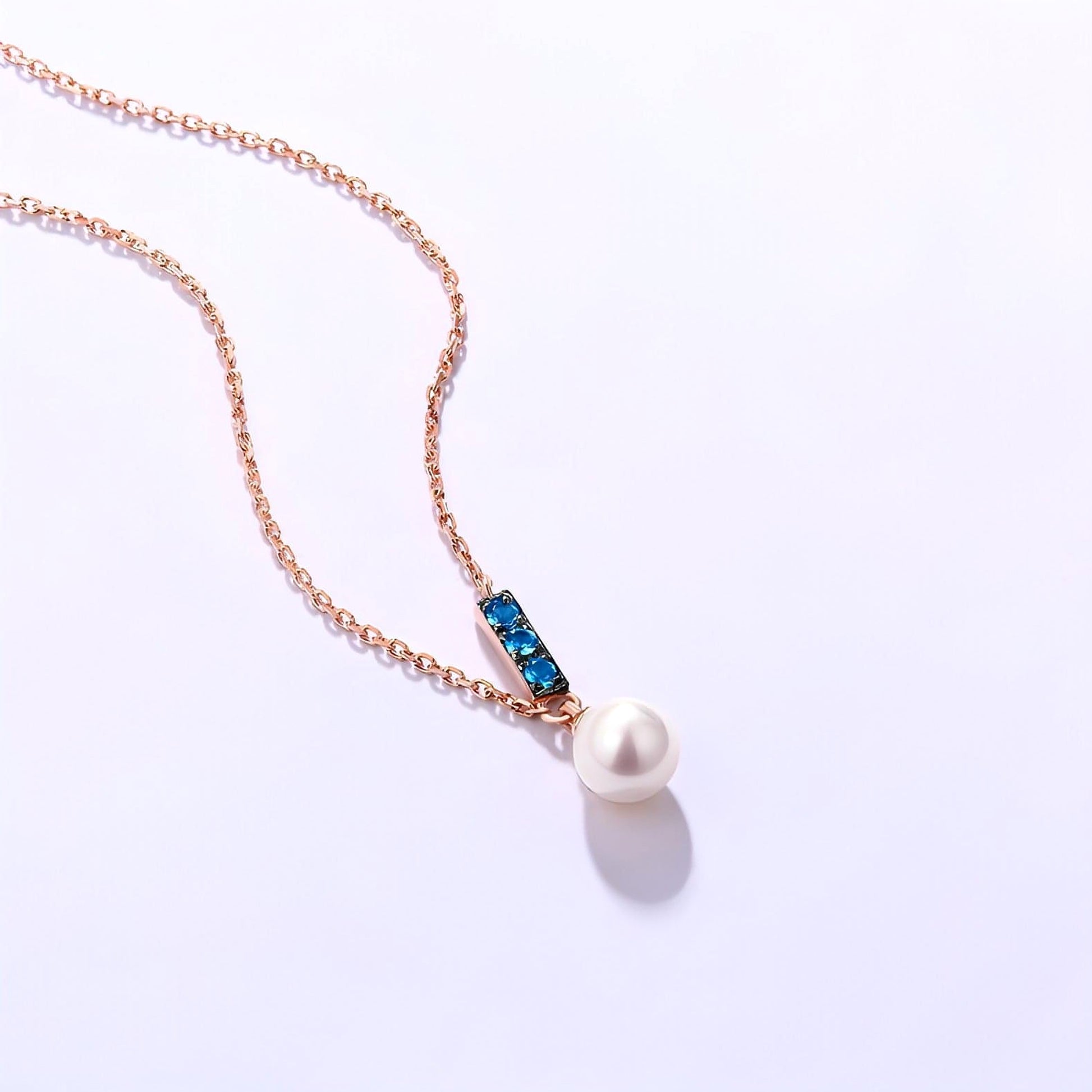 14K Rose Gold Jewelry New Korean Pearl Necklace Pendant all-match gold custom simple and elegant fashion wholesale - enhanced image 5