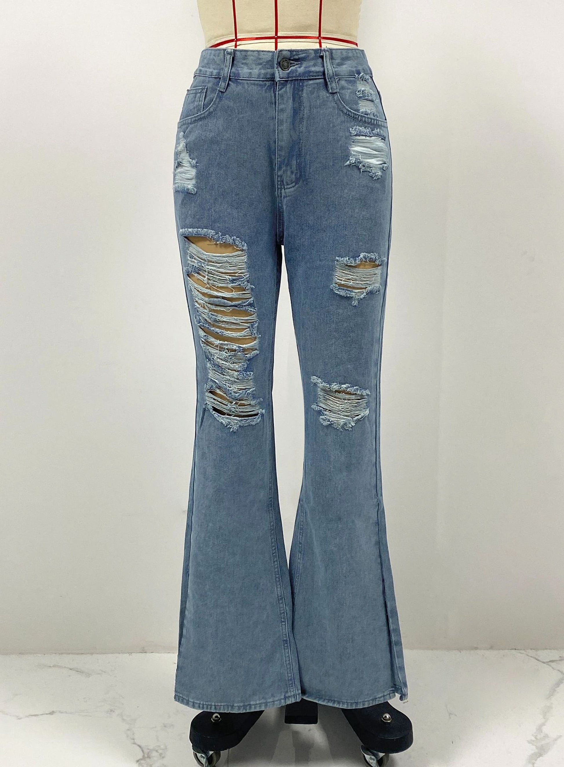 25 Edition – High Waist Ripped Split Stretch Jeans for Women - enhanced image 5