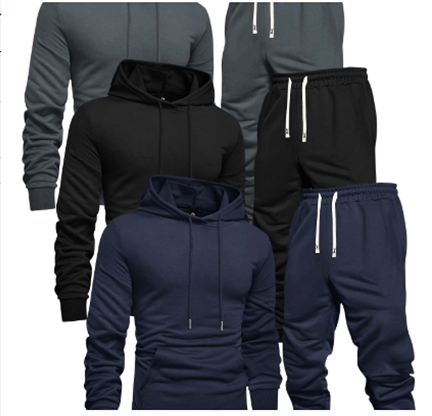 3 Sets Men's Casual Sports Hoodies Blouse And Pants - enhanced image 5