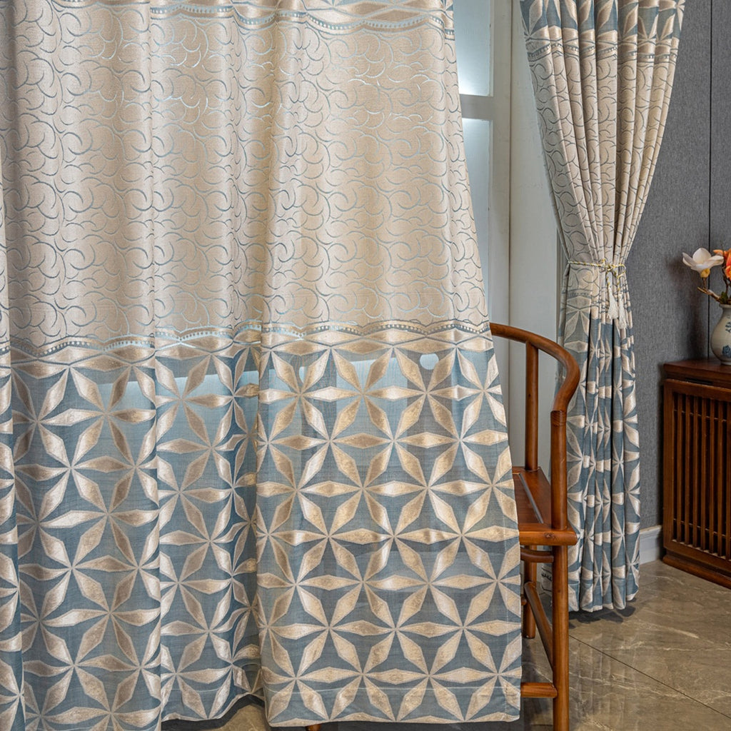 AliciaDrape™ – American Jacquard Curtain in Ice Blue - enhanced image 5