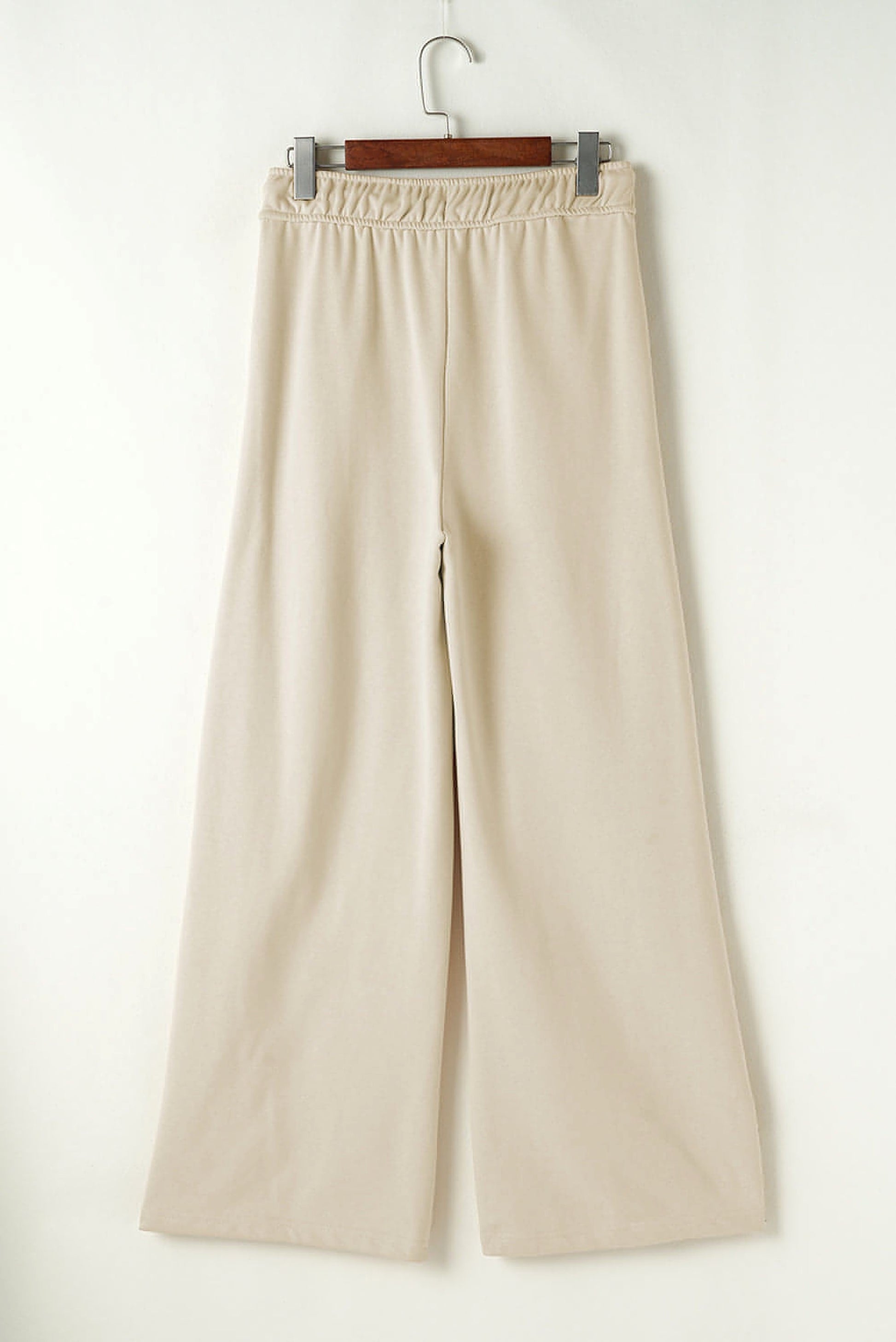Apricot Loop Drawstring Casual Wide Leg Pants - enhanced image 5