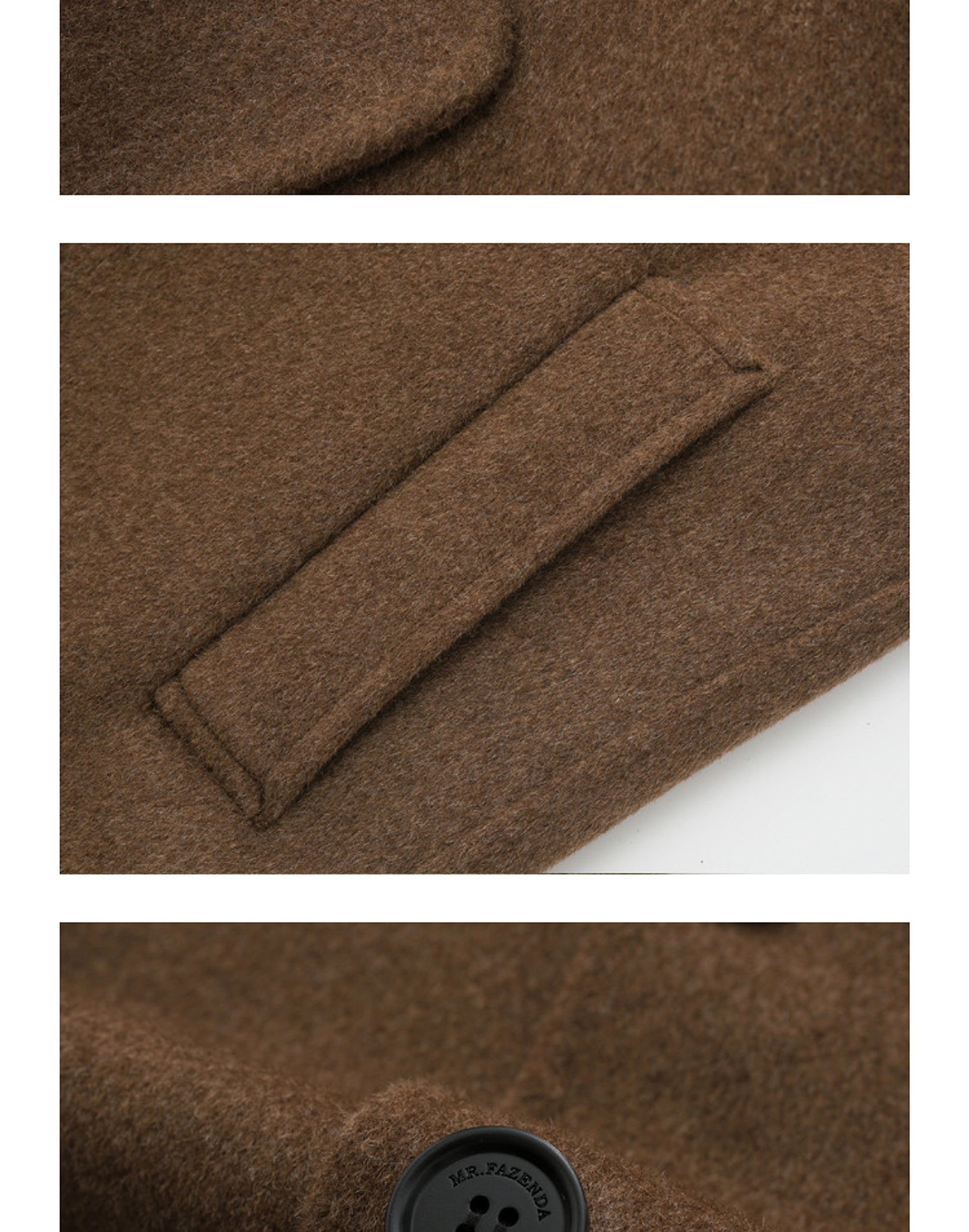 Autumn And Winter Long Over The Knee Reversible Cashmere Trench Coat Men - enhanced image 5